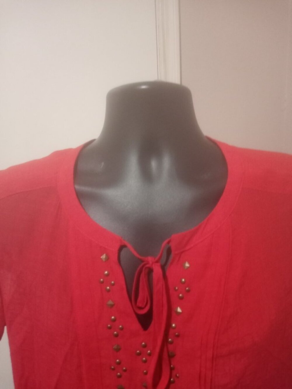 New Women's Liz Claiborne Red Short Sleeve Top Size PL Petite Large L NWT - Picture 4 of 10